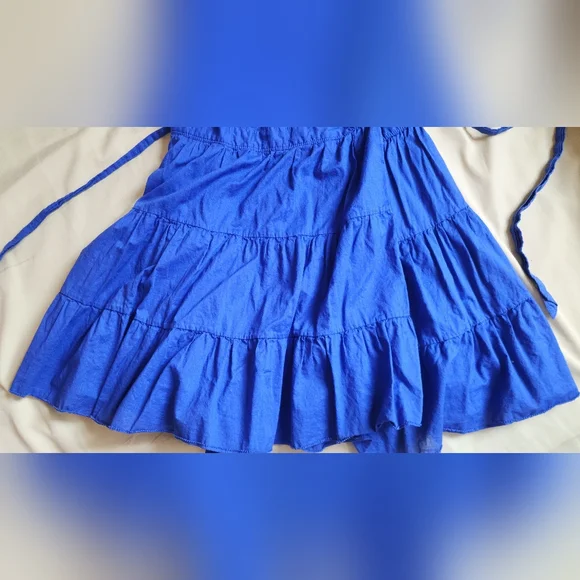 BANANA REPUBLIC blue wrap dress with pockets, size M - Picture 3 of 12